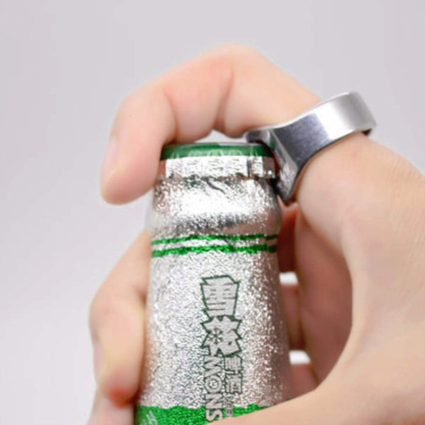 Stainless Steel Finger Ring Ring-Shape Beer Bottle Opener